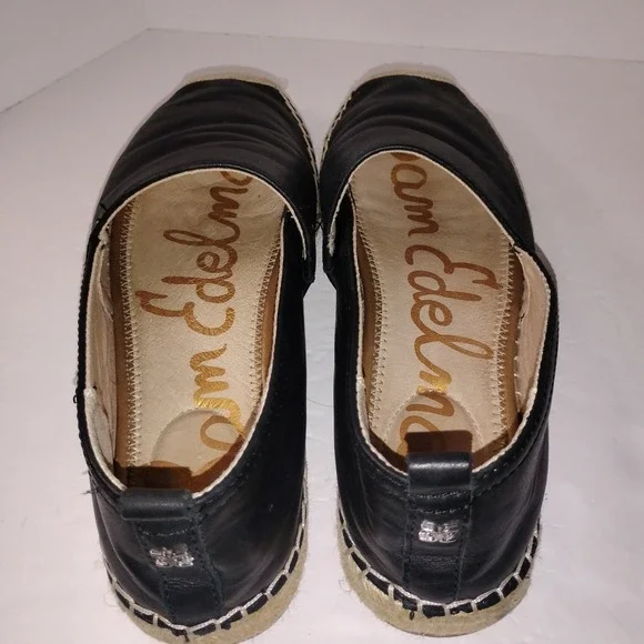 Sam Edelman Women's Black Leather Espadrille Loafers Size 9 - Picture 2 of 16